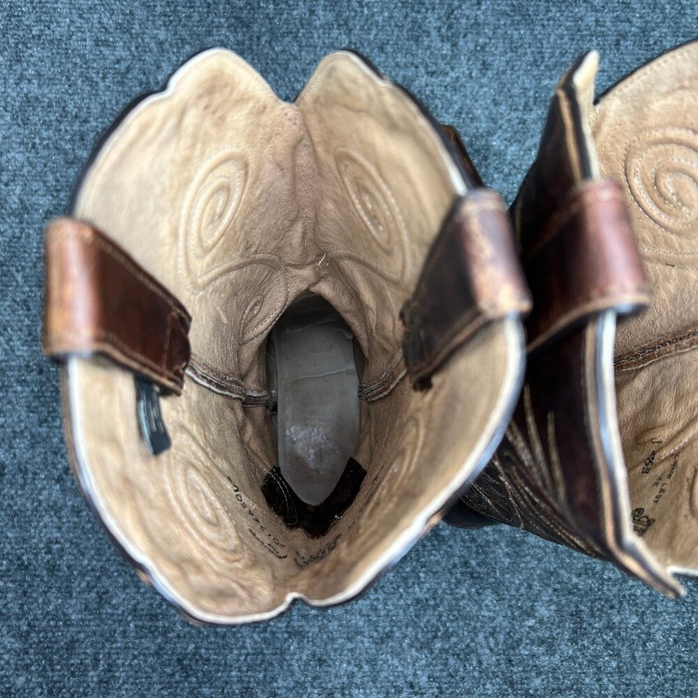 Justin Damiana Western Boots Women's Size 6.5 Brown Leather Snip Toe Cowboy Boot - Picture 10 of 16